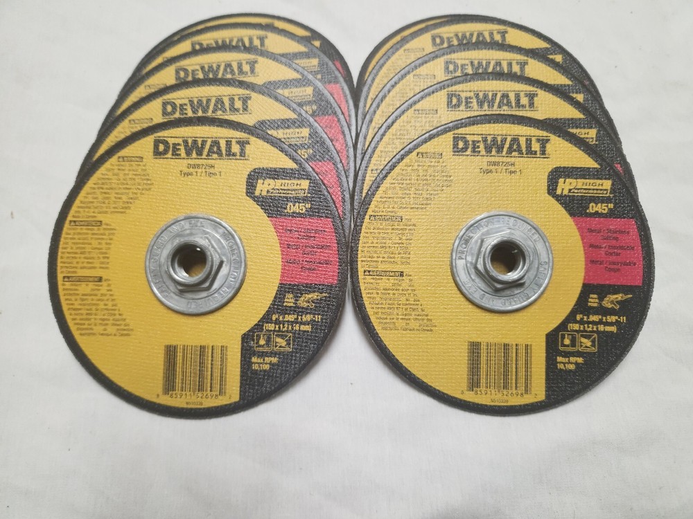 Dewalt DW 8725H 6″ X .045″ X 5/8-11″ Thin Cut-Off Wheel 10 Pack