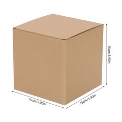 6Pcs Reusable Small Kraft Shipping Boxes for Business Packaging Light Yellow