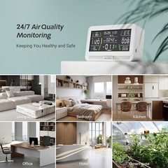 INKBIRD Air Quality Monitor Indoor Co2 Detector Portable 10-in-1 PM2.5 HCHO AQI
