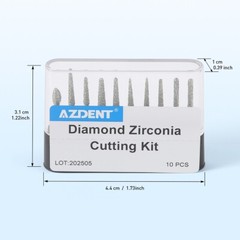 AZDENT Dental FG 1.6mm Diamond Zirconia Cutting Burs for High Speed Handpiece