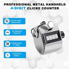 4 Digit Metal Hand Tally Counter Pitch Mechanical Counter Machine Handheld