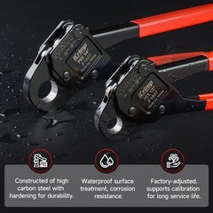 PEX Pipe Crimping Tool Set – 1/2″ & 3/4″ Angle Head Crimper with Cutter, Tight S