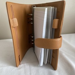 Filofax Norfolk A5 Leather Organizer Almond Brown Day Planner 6 Ring 9.4″ x 8.5″