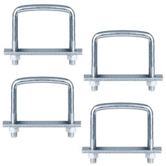4 Pcs 4 Inch Wide Square U-Bolt for Trailer, 1/2″ x 4″ x 4-1/8″, Electro-Galv…