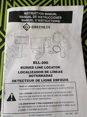 Used Greenlee (BLL-200) “Buried Line Locator” with Case and All Attachments