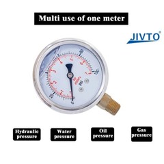 Pressure Gauge,Liquid Filled,2″ Dia,0-160 PSI,1/4 NPT Lower Mount