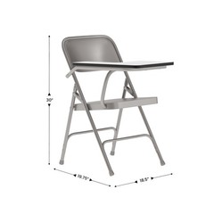 Flash Furniture Ralph Premium Steel Folding Chair with Right Handed Tablet Arm