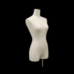 Adult Female Pinnable White Linen Dress Form Mannequin Torso with Thighs & Base
