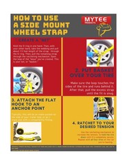 Mytee Products (4 Pack) 2″ x10′ Lasso Ratchet Strap with J Finger Hook Wheel …