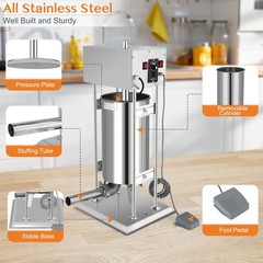 ROVSUN 15L Electric Sausage Stuffer Maker Commercial Butcher Vertical Meat Press