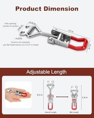 2 Pack Adjustable Toggle Latch 4001, Quick Release Toggle Clamp with 220lbs Capa