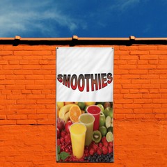 Vertical Vinyl Banner Multiple Sizes Smoothies with Image Restaurant and Food