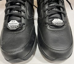 New Skechers Work 77156 Memory Foam Slip Resistant Black Lace Shoes Size 13 Wide