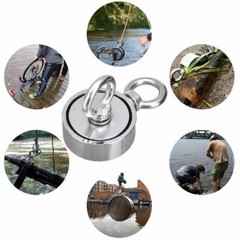 Fishing Magnet Kit Up to 1800 Lbs Pull Force Strong Neodymium + Rope + Carabiner