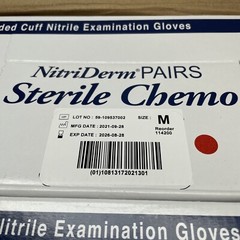 1 Case NitriDerm PAIRS Nitrile Surgical Gloves Sterile Chemo, Size MED Exp: 8/26