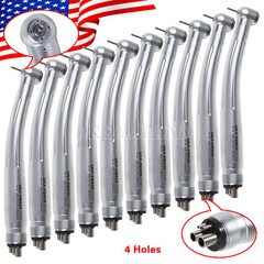 10pcs Dental High Speed Handpiece Standard Push Button Single Water Spray 4 Hole