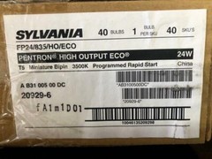 Box of 40 Piece SYLVANIA 20929 FP24/835/HO/ECO 2 Foot 24W T5 High Output 3500K