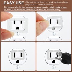 24Pcs Loose Outlet Plug Fix,Snug Plugs for Loose Outlets,Transparent Wall Soc…