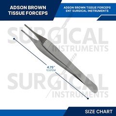 3 Pcs Adson Brown Tissue Forceps ENT Surgical Instruments German Grade