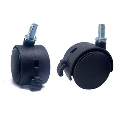 4 Pcs M8 Swivel Stem Casters with Locking Brake – Durable Nylon Furniture Wheels