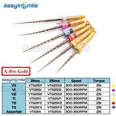 6PCs Dental Endo Rotary Files Endodontic Niti Files X-Pro Gold Taper 21/25/31MM