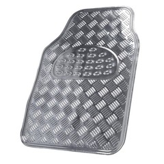 Bdk Metallic Chrome Car Floor Mats All-Weather Universal Fit Automotive Floor