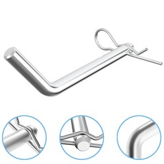 Replacement 5th Wheel Pins & Clips, 1/2-Inch Diameter Fits 0.5 inches, Silver