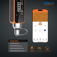 Wireless Digital Vacuum Gauge 0-19000 Micron HVAC Rechargeable Elitech VGW-Mini