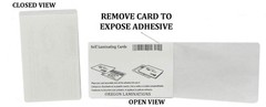 Cold Self Stick Credit Card Laminating Pouches 2-1/8 x 3-5/8 [100/pack] 5 Mil