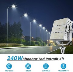 240 Watt LED Shoebox Replacement Light Fixture Commercial Parking Lot Pole Lamp