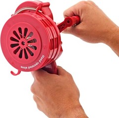 HANDHELD LOUD HAND CRANK MANUAL OPERATED AIR RAID ALARM PORTABLE SIREN RED