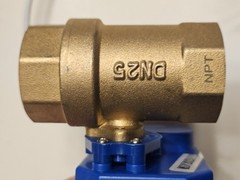 U.S. Solid Motorized Ball Valve 1in Standard Port Brass 9-24V NC Auto Return Ope