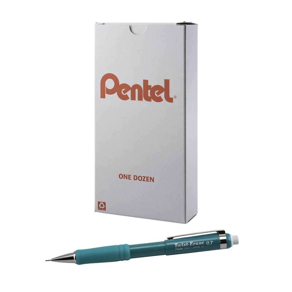 Pentel Twist-Erase Iii Mechanical Pencil 0.7Mm Turquoise Barrel Qe517D2