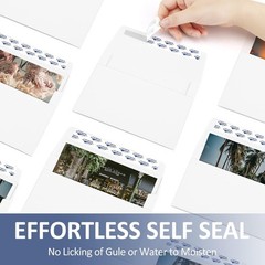 White Self-Seal A7 Invitation Envelopes, 100 Pack, 5.25×7.25 Inches