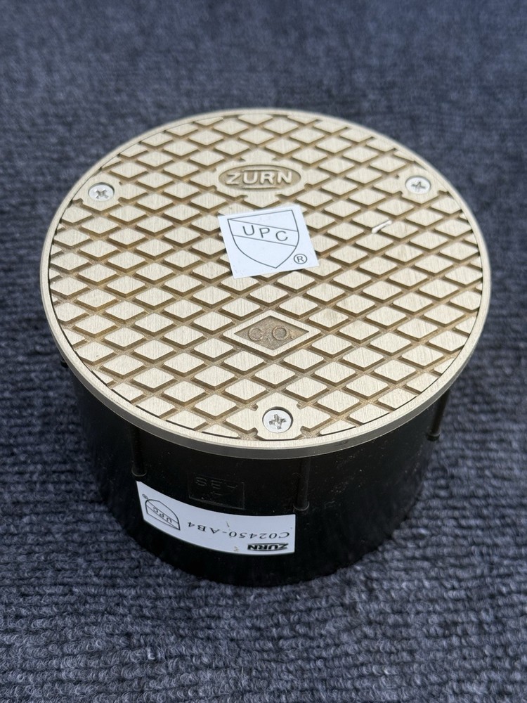 Zurn CO2450-PV4 Adjustable Floor Cleanout, Nickel Top, 4″ PVC, Brass