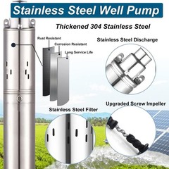 3″ DC 48V Solar Pump Submersible Pump Bore 500W Deep Well Pump + MPPT Controller