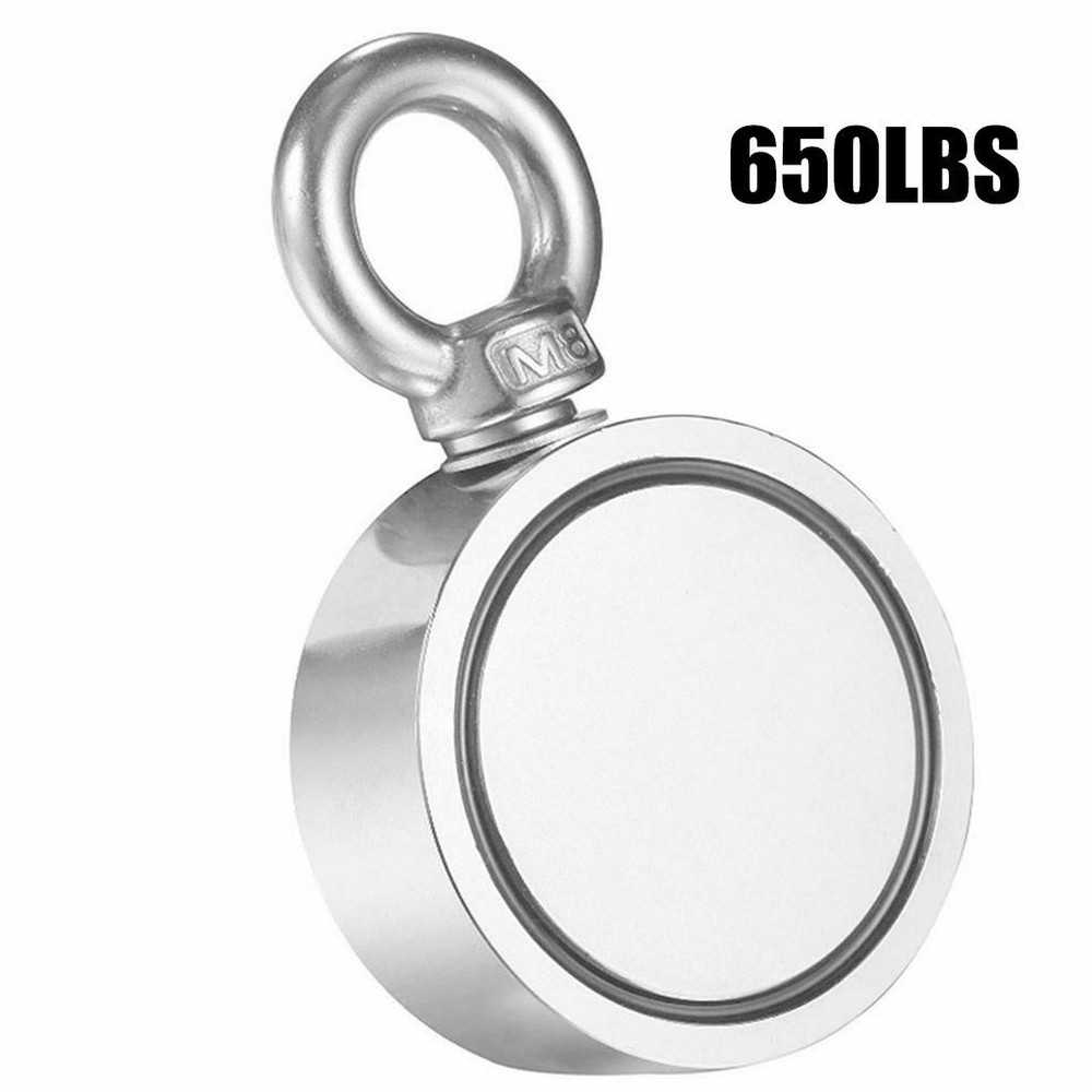 650LBS Double Sided Super Strong Neodymium Fishing Magnet Power Pulling Force US
