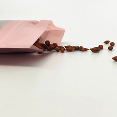 Food-Safe Pink/Silver Mylar Zipper Pouch for Chocolate/Rainbow Sprinkles Product