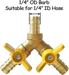 Brass 1/4 Inch Barb 3-Way Ball Valve with 2 Switches & Clamps – Durable Solution