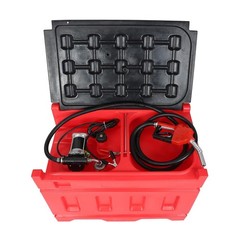 Portable 48 Gallon Gasoline Tank 15 GPM/57 LPM 12V Electric Transfer Pump Red