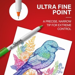 Sharpie Permanent Markers Ultra Fine Point Assorted Colors 12 Count