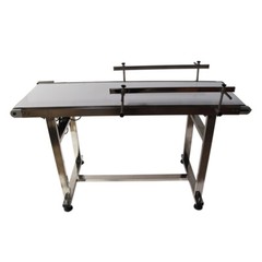 53”x15.7” PVC Flat Conveyor Belt Systems Adjustable Speed w/ Double Guardrail