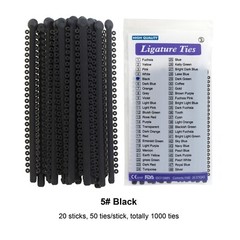 USA Orthodontic Elastics Ligature Ties Rubber Bands for Braces Color Black Grey