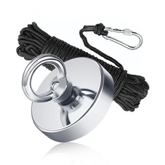 Magnet Fishing Kit 2.4″60 mm 500lb+, Big Strong Rare Earth Fish Magnets Heavy…
