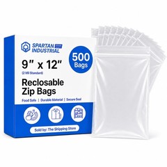 Clear Reclosable Zip Plastic Bags 9″ X 12″ 500 Count 2.0 Mil – Airtight Storage