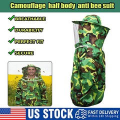 Camouflage Beekeeping Jacket Veil Bee Keeping Suit Hat Smock Protect Equipment