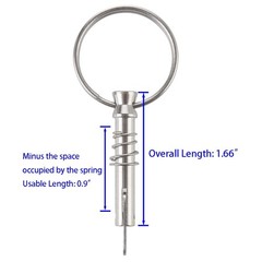 Quick Release Spring Pin 1/4″ Diameter Drop Cam Spring 0.9″ Usable Length