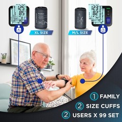 Blood Pressure Machine Upper Arm, 2 Size Cuffs Fit Arms from Medium 9″-17″ to…