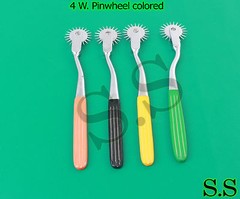 4 Pinwheel colored Chiropractic Surgical Instruments(Green,Yellow,Black,Orange)