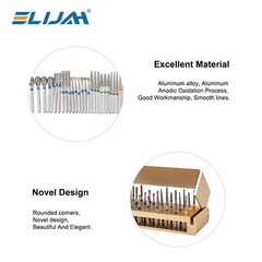 30PcS Dental Diamond Burs Drill+Disinfection Bur Block HighSpeed Handpiece IN US